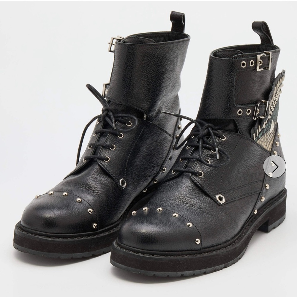 Fendi Monster Eye Combat Boot Printed Black Size 36